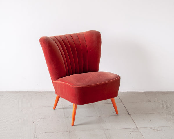 § Coral Velvet Cocktail Chair