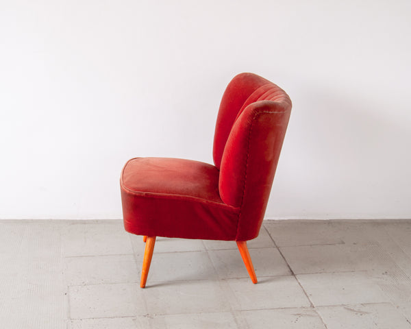 § Coral Velvet Cocktail Chair