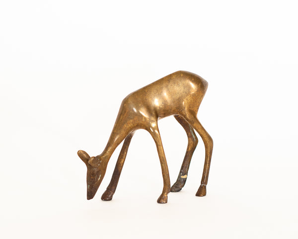 § Pair of vintage brass deer figurines