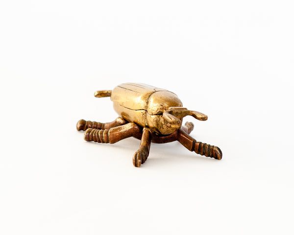 § Vintage Brass Beetle Trinket Box