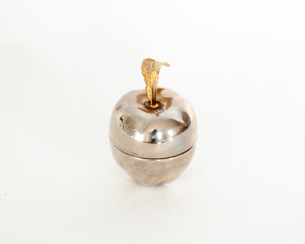 § Silver and Gold Apple Trinket Box