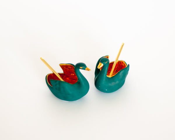 §Limoges Porcelain Salt and Pepper Swans