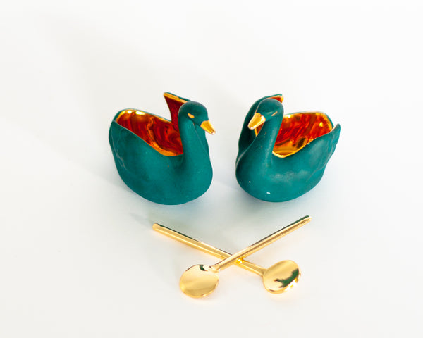 §Limoges Porcelain Salt and Pepper Swans