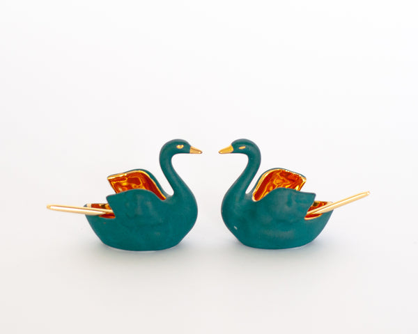 §Limoges Porcelain Salt and Pepper Swans