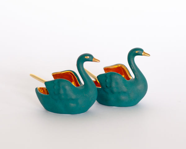 §Limoges Porcelain Salt and Pepper Swans