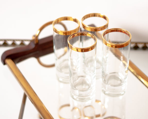§ Vintage Gold Rimmed Tumblers - Set of 4