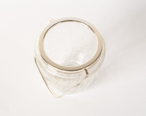 § Silver Crackle Glass Ice Bucket