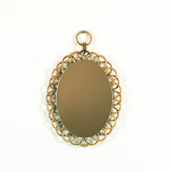 Oddhaus Vintage graphic sunburst vintage rattan wall mirror
