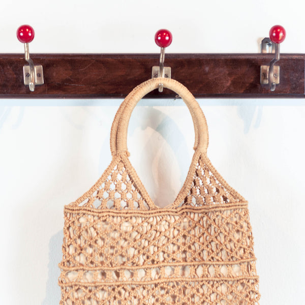 Oddhaus Vintage Luxembourg Bohemian Straw Crochet Market Tote Bag