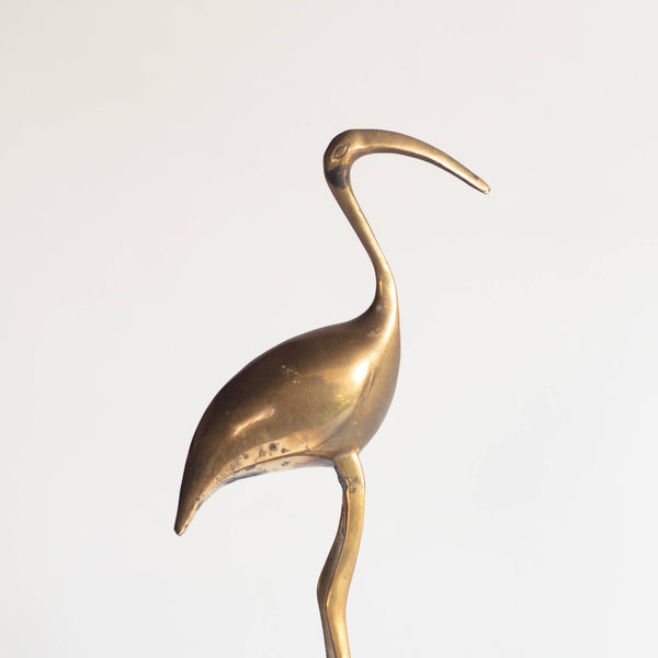 § Midcentury Brass Heron Figurine