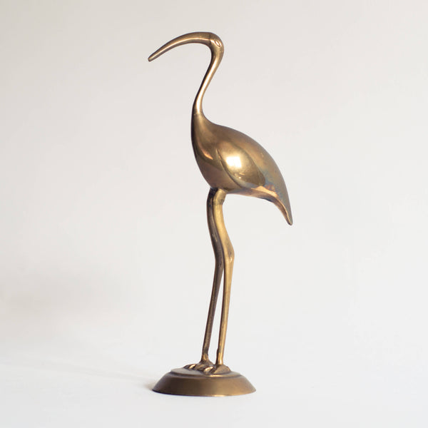 § Midcentury Brass Heron Figurine
