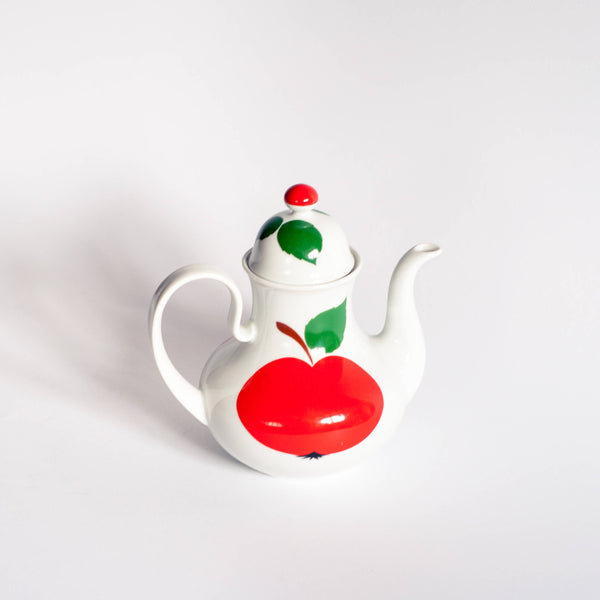 Retro 70s Bavaria Coffee Pot Red Apple Motif