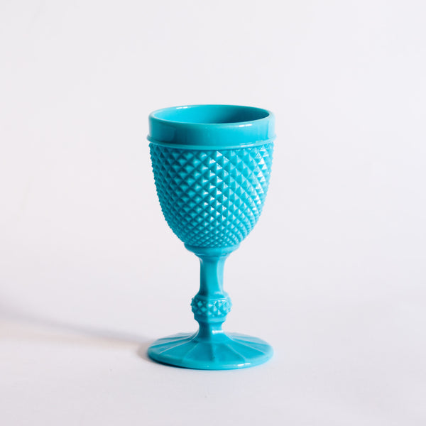 § Turquoise Milk Glass Hobnail Goblet - Casa Pupo London