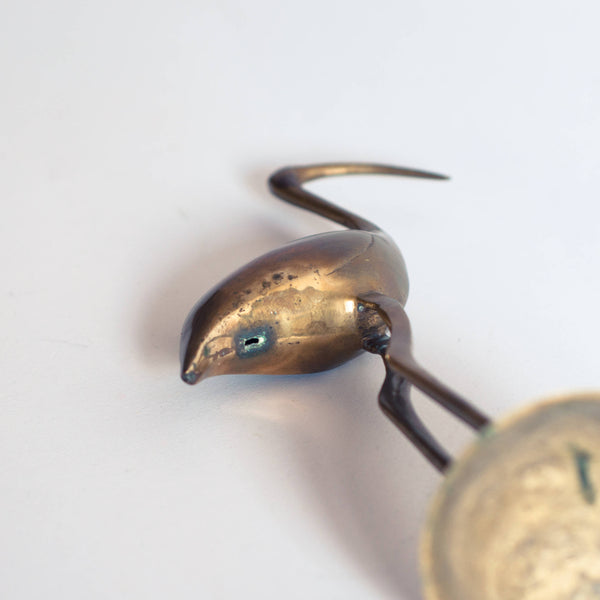 § Midcentury Brass Heron Figurine