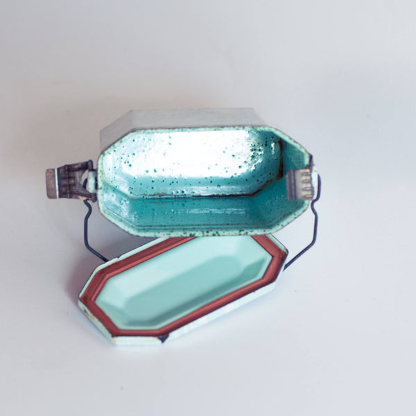 § Mint French Enamel Worker's Lunchbox