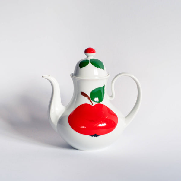 Retro 70s Bavaria Coffee Pot Red Apple Motif