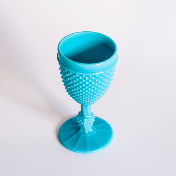 § Turquoise Milk Glass Hobnail Goblet - Casa Pupo London