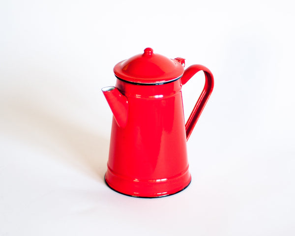 § Tomato Red French Enamel Coffee Pot