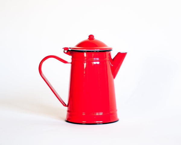 § Tomato Red French Enamel Coffee Pot