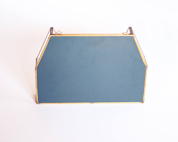 Oddhaus Vintage Brass House Curio Cabinet / Miniature / Jewelry Display Case