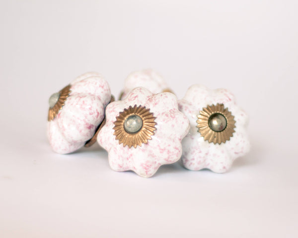 §Antique French Porcelain Drawer Knobs - Set of 4
