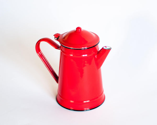 § Tomato Red French Enamel Coffee Pot