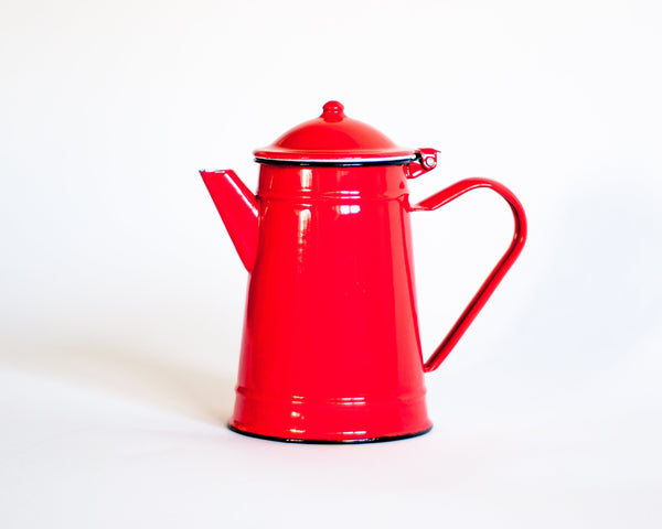 § Tomato Red French Enamel Coffee Pot