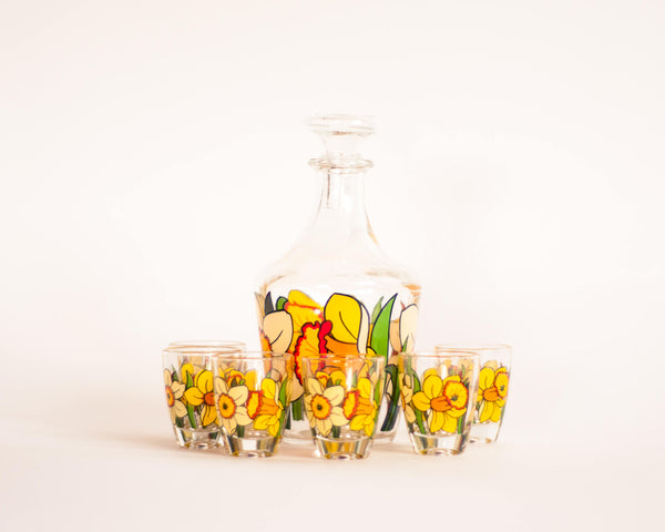 § Floral Decanter Set