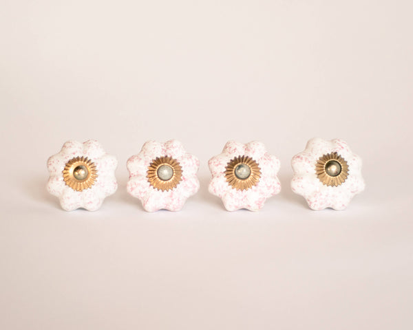 §Antique French Porcelain Drawer Knobs - Set of 4