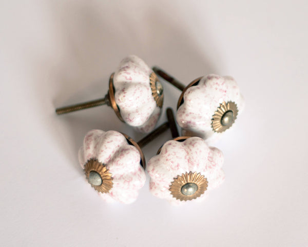 §Antique French Porcelain Drawer Knobs - Set of 4