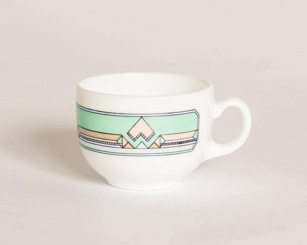 Geometric Mint Green Arcopal Esso Cups