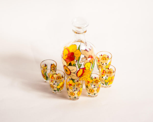 § Floral Decanter Set