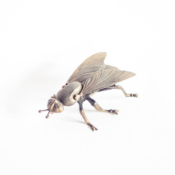 § Vintage Brass Decorative Fly Figurine / Ashtray