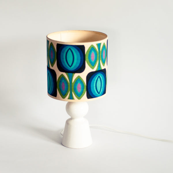 Oddhaus Vintage Luxembourg Geometric Retro Pop Vintage Table Lamp Blue and White